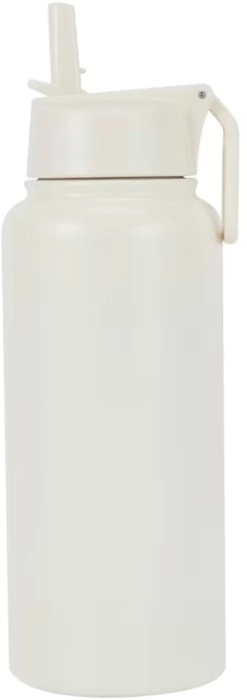 960ml Cream Double Wall Insulated Cylinder Drink Bottle