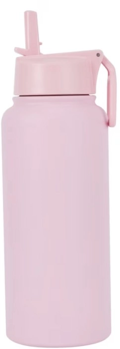 960ml Pink Double Wall Insulated Cylinder Drink Bottle