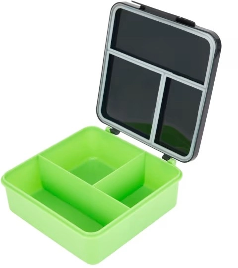 Black and Green Square Bento Box