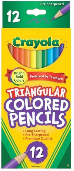 Crayola 12 Pack Triangular Coloured Pencils