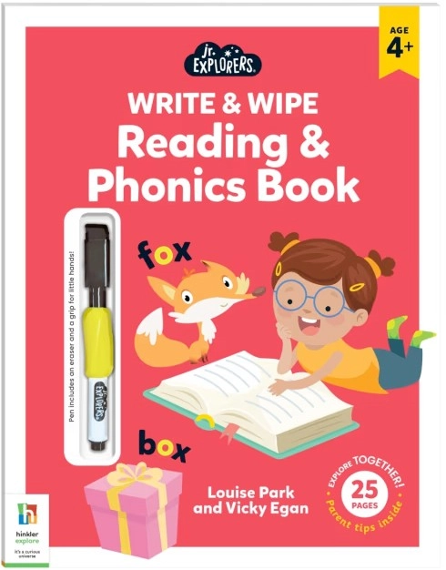 Junior Explorers: Write and Wipe Reading and Phonics Book by Louise Park and Vicky Egan - Book