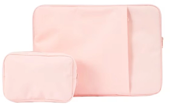 Laptop Sleeve with Cable Case - Pink