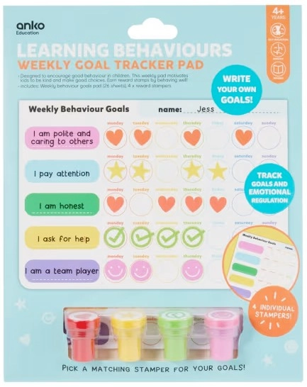 Learning Behaviours Weekly Goal Tracker Pad