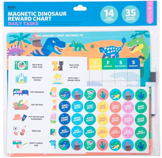 Magnetic Reward Chart Daily Tasks - Dinosaur