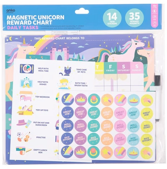 Magnetic Reward Chart Daily Tasks - Unicorn