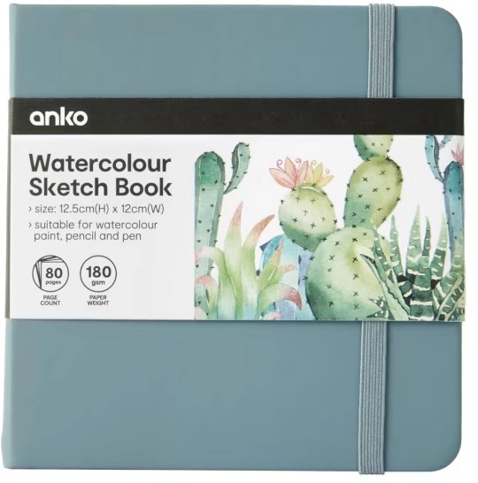 Watercolour Sketch Book - Blue