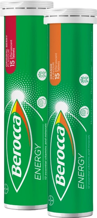 Berocca Energy Original Berry or Orange Flavour 15 Tablets