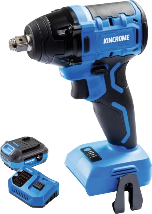 Kincrome 18V 1/2” 370NM Impact Wrench Skin, 4Ah Battery & 6A Fast Charger Combo