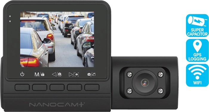 Nanocam+ 1080P 3 Channel Dash Cam with WiFi & GPS