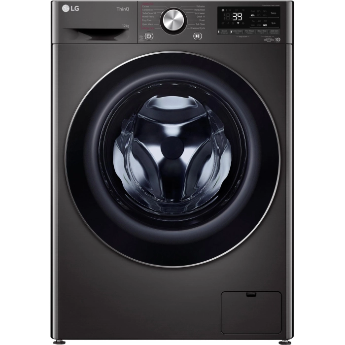 LG WVC9-1412B 12kg/8kg Series 9 Front Load Washer Dryer Combo (Black Steel)