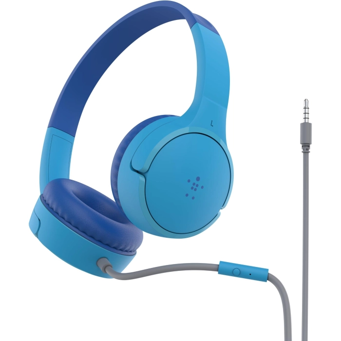 Belkin SOUDNFORM Mini Wired On-Ear Headphones for Kids (Blue)