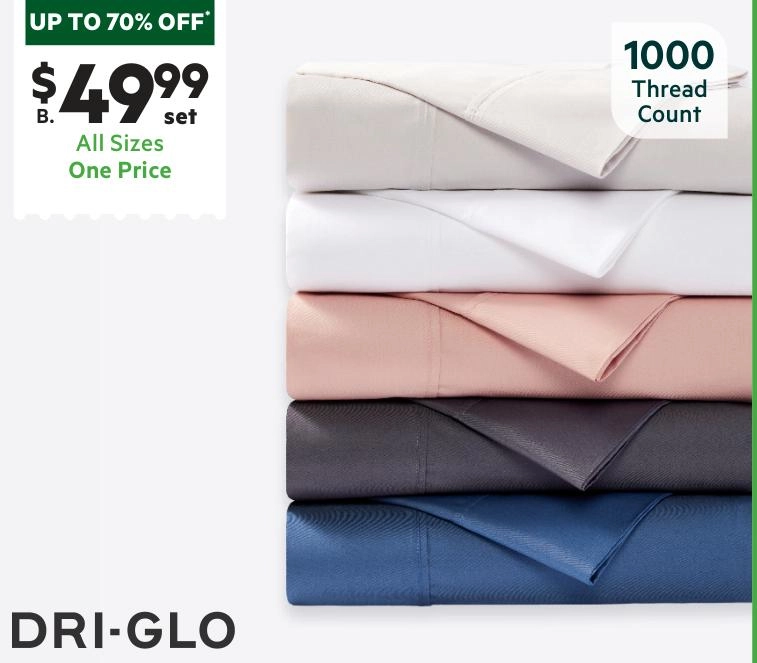 Dri Glo 1000 Thread Count Cotton Rich Sheet Set Charcoal