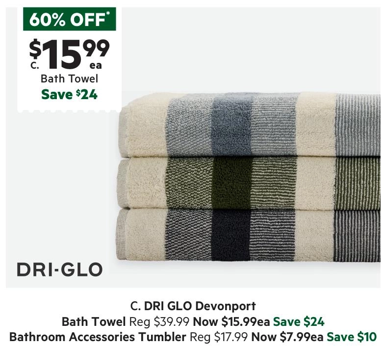 Dri Glo Devonport Towel Charcoal