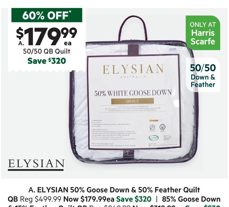 Elysian 50/50 Goose Down & Feather Quilt