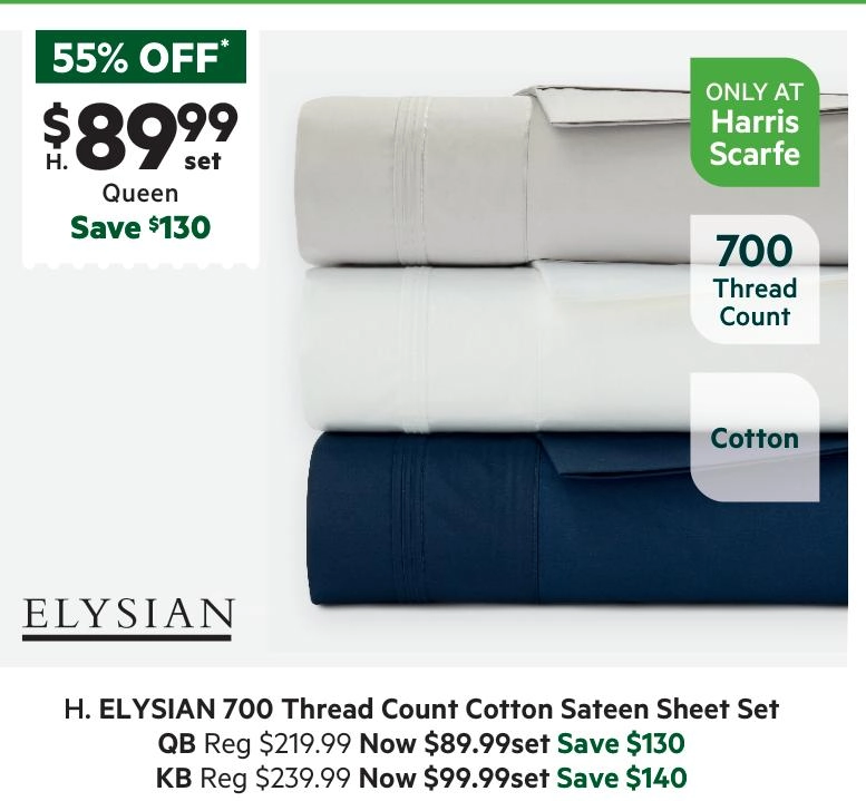 Elysian 700 Thread Count Cotton Sateen Sheet Set