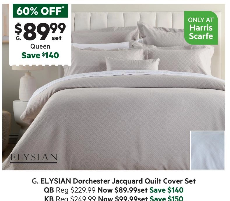 Elysian Dorchester Jacquard Quilt Cover Set Silver