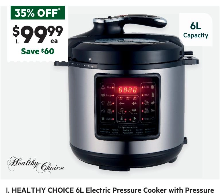 Healthy Choice 6 L Pressure Cooker With Pressure Gauge PC640