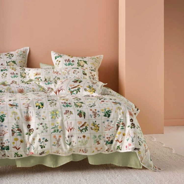 Linen House Garden Bed Cotton Quilt Cover Set Vanilla