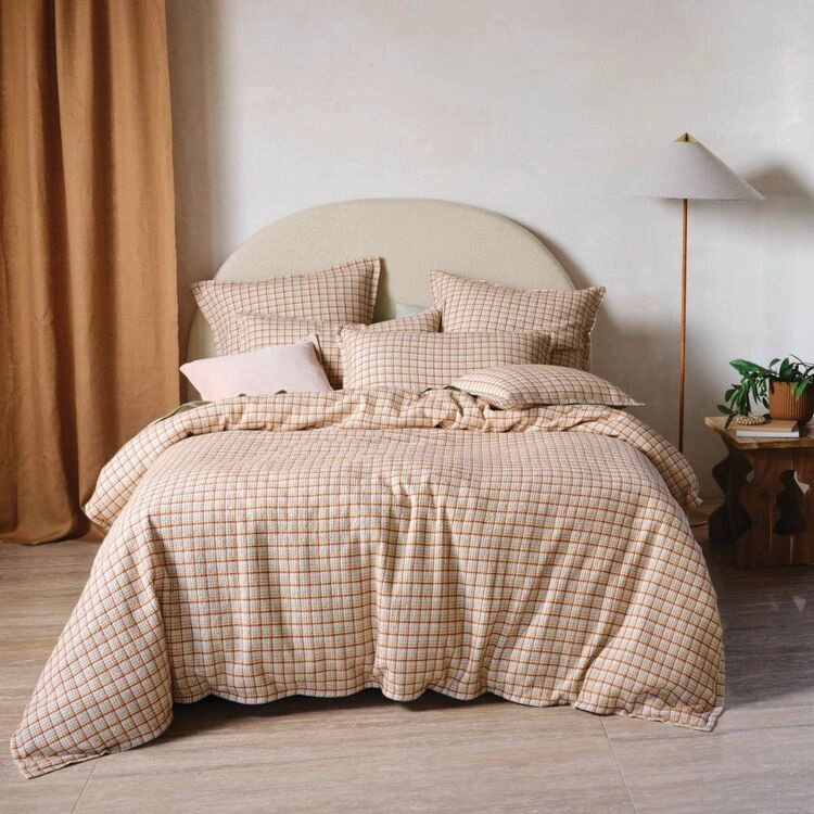 Linen House Highland Quilt Cover Set Clay