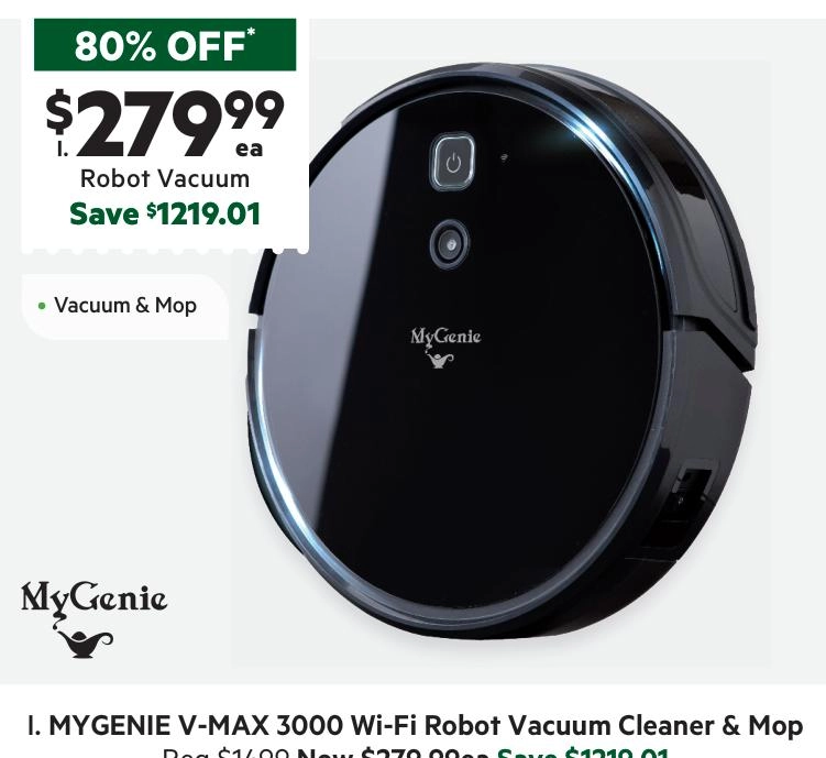 Mygenie V-Max 3000 Wifi Robotic Vacuum