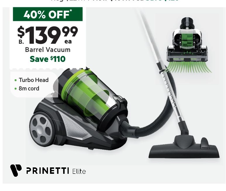 Prinetti Elite Pet 2400W Bagless Vacuum Cleaner IA3872A