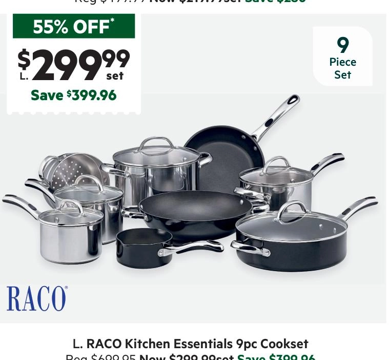 Raco Kitchen Essentials 9-Piece Cookset