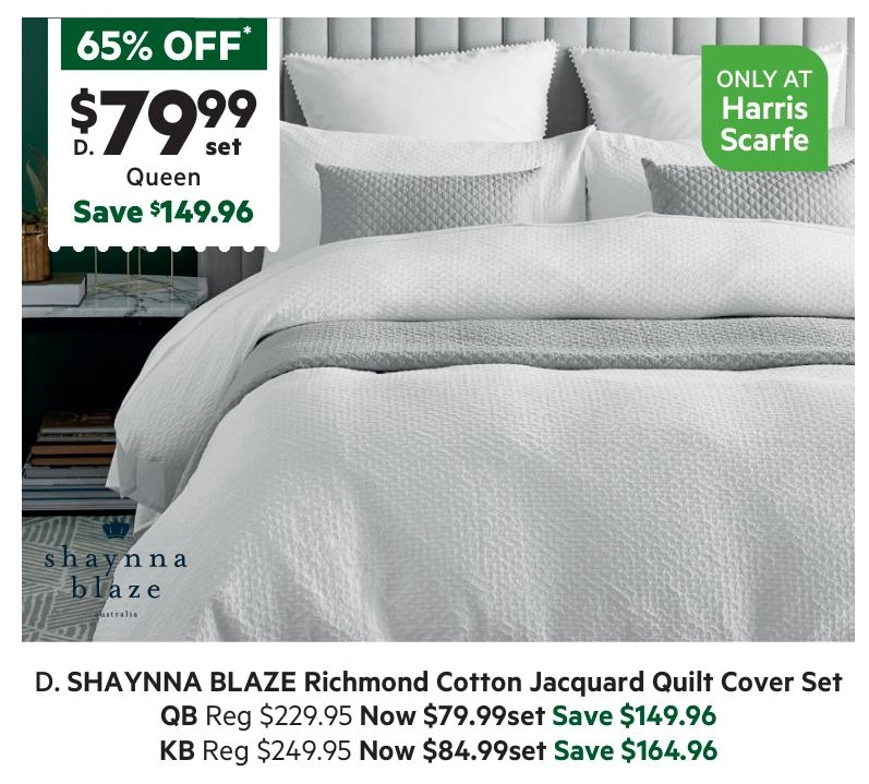 Shaynna Blaze Richmond Cotton Jacquard Quilt Cover Set