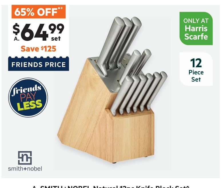 Smith + Nobel 12-Piece Knife Block Natural