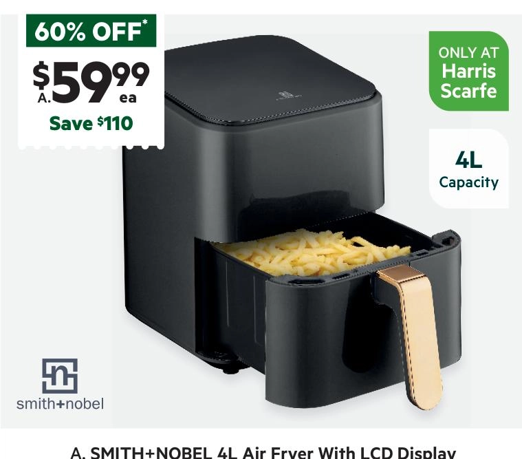 Smith & Nobel 4L Air Fryer With LCD Display SN-AF04D