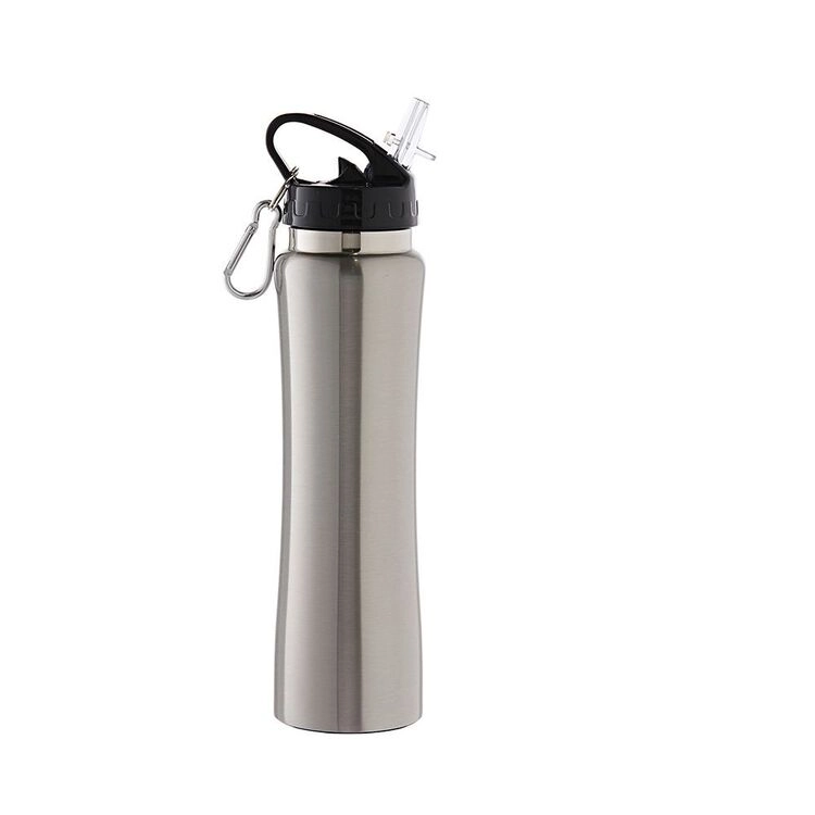 Smith + Nobel 500 ml Double Wall Straw Bottle Silver