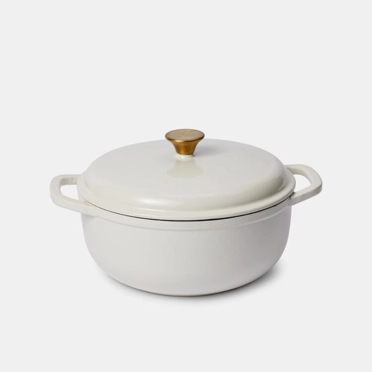 Smith + Nobel Luxe 6L Cast Iron Casserole Pot Almond