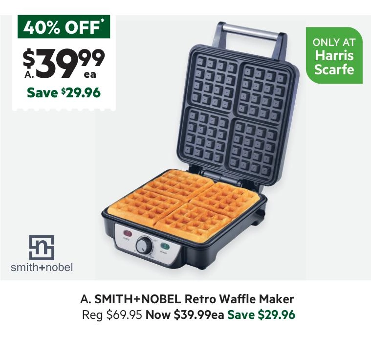 Smith + Nobel Retro Waffle Maker SNWM17