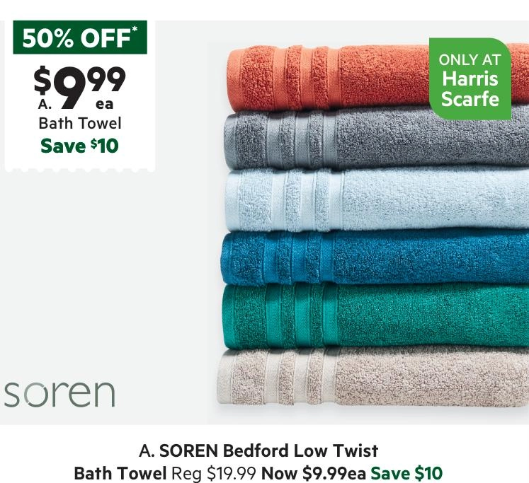 Soren Bedford Low Twist Towel Collection Charcoal