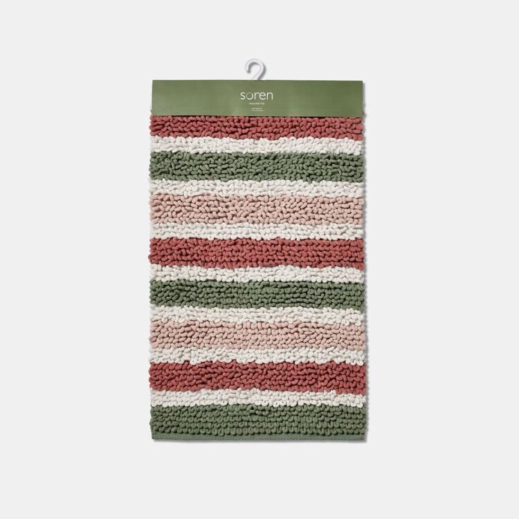 Soren Stripe Bath Mat Earth 50 x 80 cm