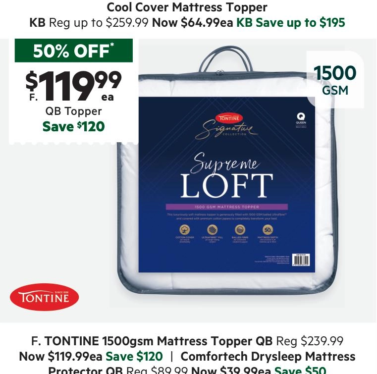 Tontine 1500 GSM Mattress Topper