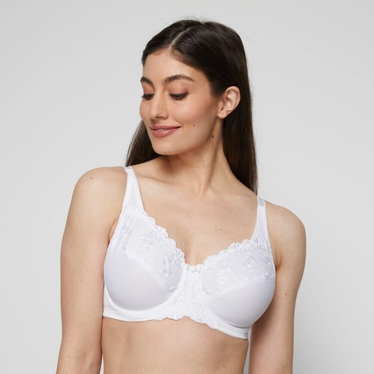 Triumph Women's Embroidered Minimiser Underwire Bra White