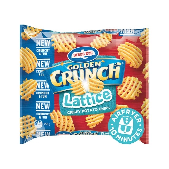 Birds Eye Golden Crunch Sidewinders or Lattice 750g – From the Freezer