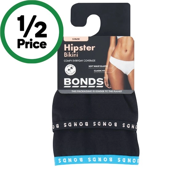 Bonds Ladies’ Hipster Bikini Assorted Pk 2