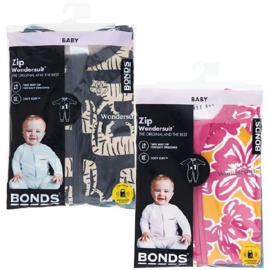 Bonds Zippy Wondersuit Assorted Pk 1