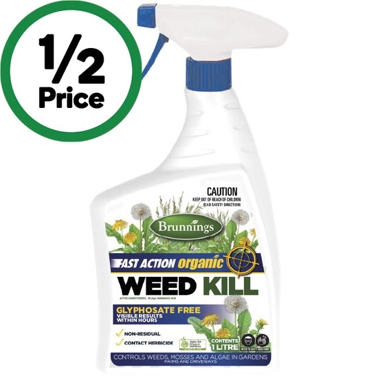 Brunnings Fast & Organic Weed Kill Ready To Use 1 Litre