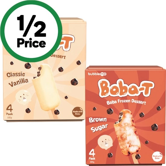 Bubble Me Boba-T Frozen Dessert Sticks 320g Pk 4