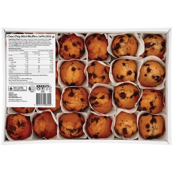 Choc Chip Mini Muffins Pk 24