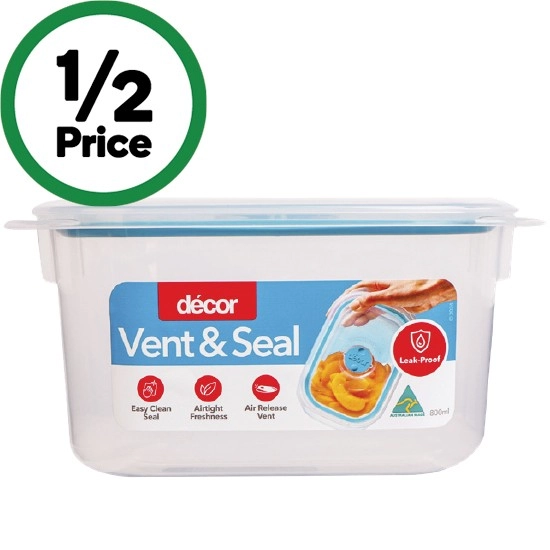 Decor Vent & Seal Plastic Oblong 800ml