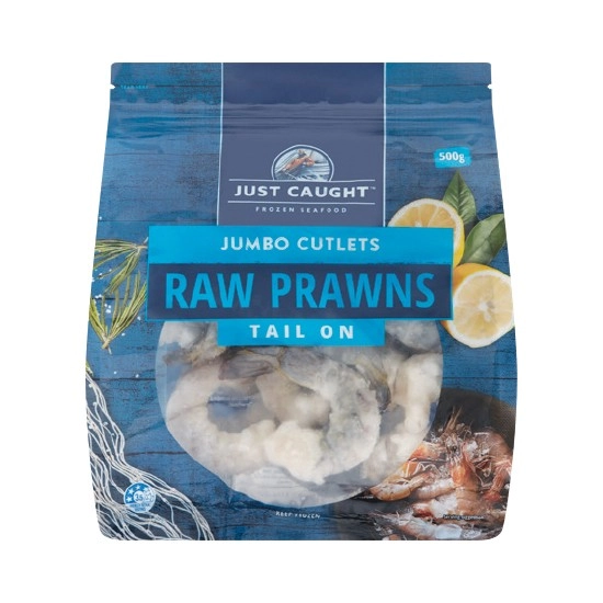 Just Caught Jumbo Prawns Cutlets Raw 500g – From the Seafood Freezer