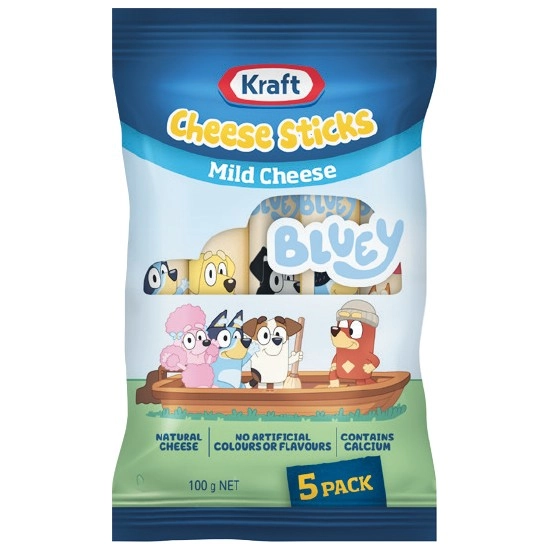 Kraft Bluey Cheese Sticks 100g Pk 5