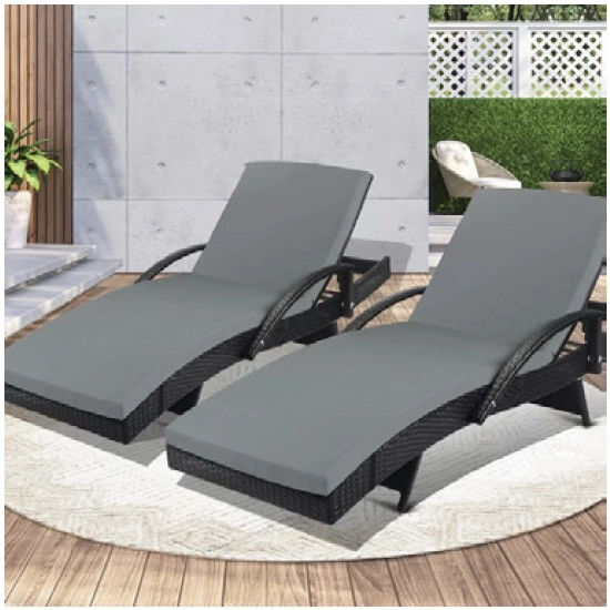 Livsip 2 x Wicker Sun Lounger Set