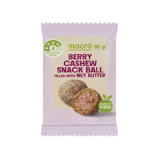 Macro Snack Balls Berry Cashew with Nut Butter 35g – From the Health Food Aisle