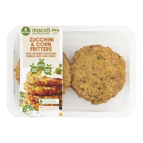 Macro Zucchini & Corn Fritters 300g Pk 6