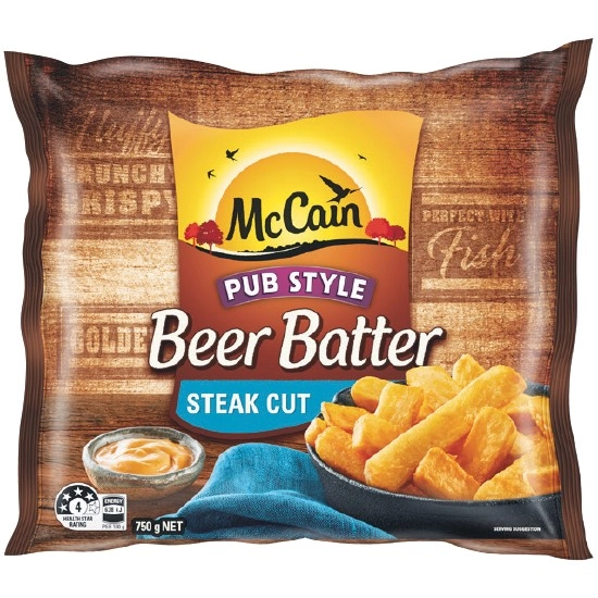 McCain Beer Batter Chips or Wedges 750g – From the Freezer