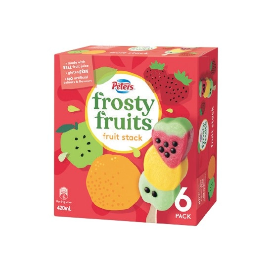 Peters Frosty Fruits 420-600ml Pk 6-8